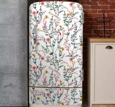 Thin minimalistic garden flowers fridge decals - TenStickers