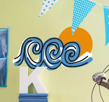 Three Waves Wall Sticker - TenStickers