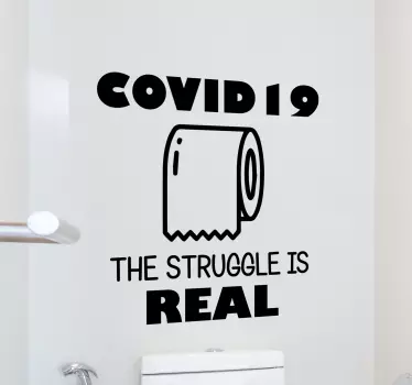 Toilet paper corona  banner decal - TenStickers