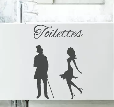 Toilet silhouettes man and woman shower sticker - TenStickers