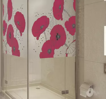 Translucent flowers shower decal - TenStickers