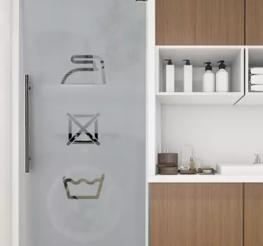 Translucent laundry Window  glass door sticker - TenStickers