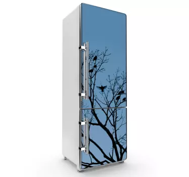 Tree & Birds Fridge Sticker - TenStickers