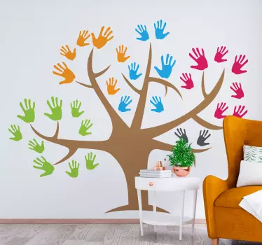 Tree of Life handprints tree wall decal - TenStickers