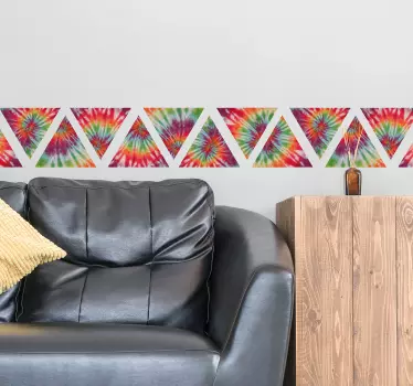 Triangles Tie Dye border decal - TenStickers