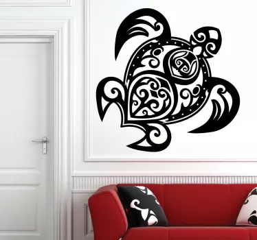 Tribal Turtle Sticker - TenStickers
