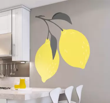 Tropical lemon  fruit vinyl wall sticker - TenStickers