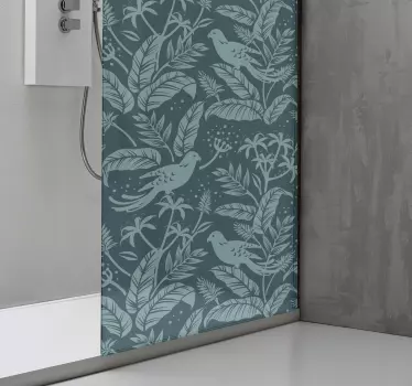 Turquoise flying birds shower decal - TenStickers