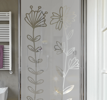 Two kinds of flowers shower decal - TenStickers