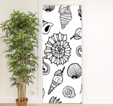 Under sea pattern glass door sticker - TenStickers