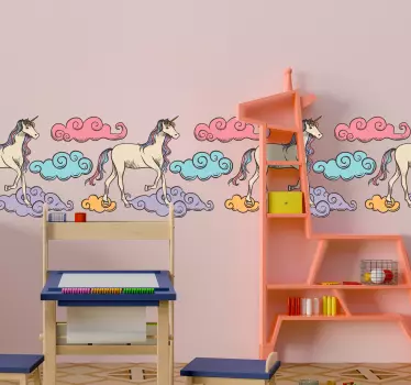unicorn border decal - TenStickers