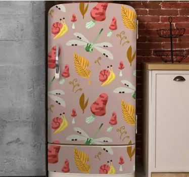 Snails and dragonflies fridge sticker - TenStickers