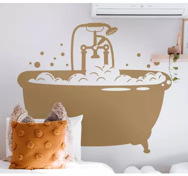 Vintage Bathtub Design wall decal for bathroom - TenStickers