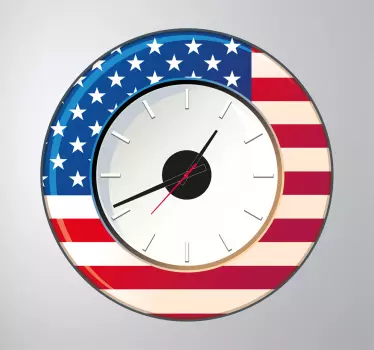 Wall Clock USA Sticker - TenStickers