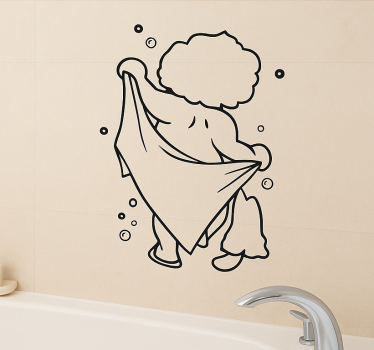 Wall decal for bathroom dry off softly - TenStickers