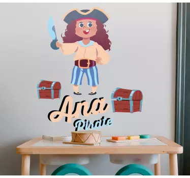 Wall stickers for kids cheerful pirate character - TenStickers