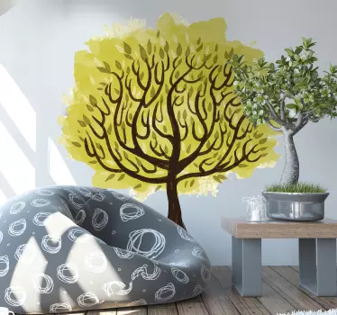 Watercolor tree life wall decal - TenStickers