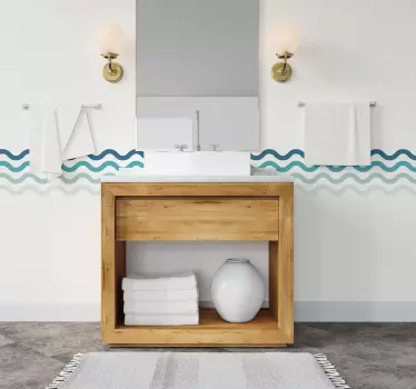 Waves Pattern Wall Sticker - TenStickers