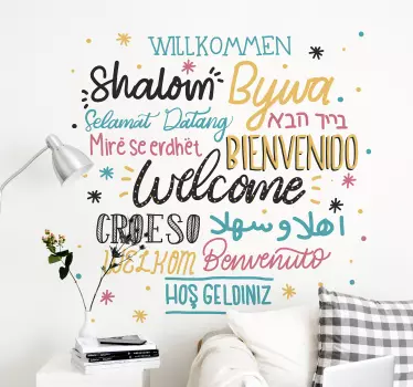 Welcome Languages Living Room Wall Decor - TenStickers