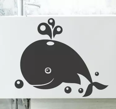 Whale and bubbles shower decal - TenStickers
