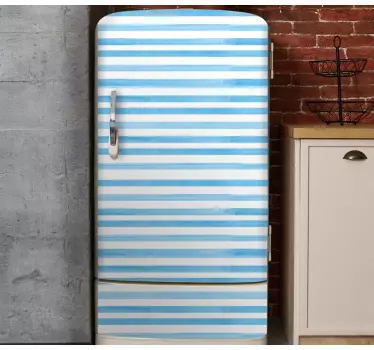 White and blue textured check fridge decals - TenStickers