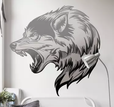 Wolf head elegant shape wild animal sticker - TenStickers