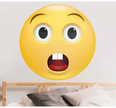 Yellow perplexed emoji wallpaper decal - TenStickers