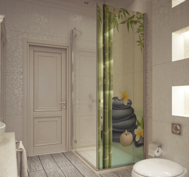 Zen black stones shower decal - TenStickers