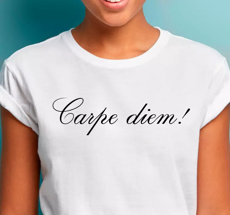 Carpe diem delicate thin lettering t-shirt - TenStickers