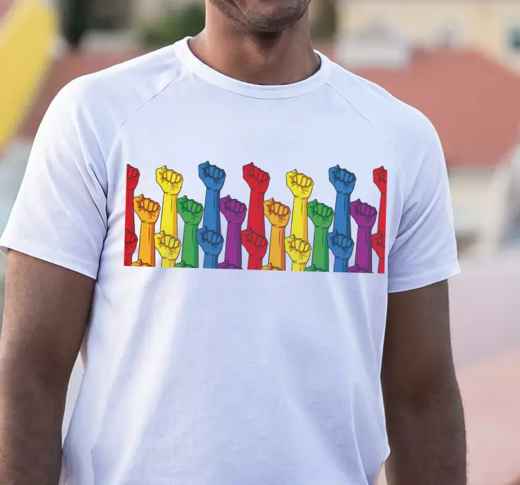 Colorful fist bump t-shirt - TenStickers