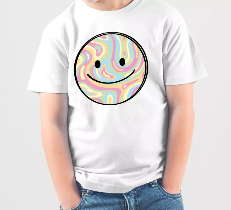 Colorful tie dye smiley face Kids t-shirt - TenStickers