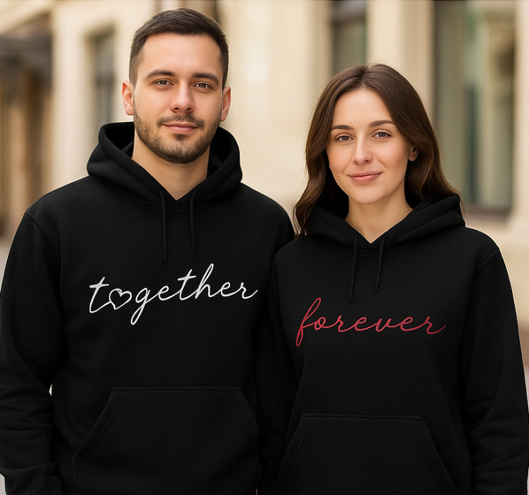 Couple together forever hoodie - TenStickers