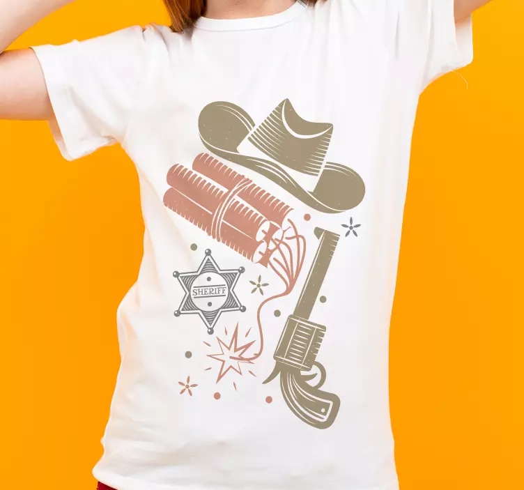Cowboy elements pattern t-shirt design - TenStickers