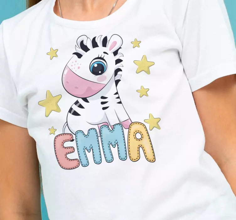 Cute Zebra and Stars Kids t-shirt - TenStickers