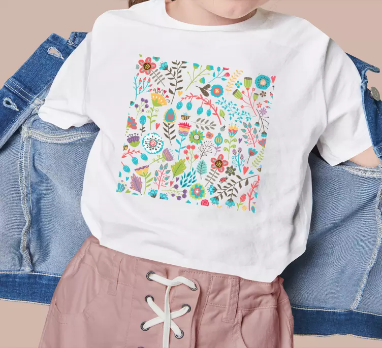 Floral Pattern Delight kids t-shirt - TenStickers