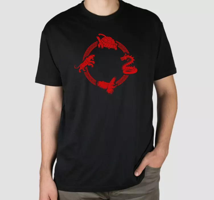 Four symbols dragon tiger custom t-shirt - TenStickers