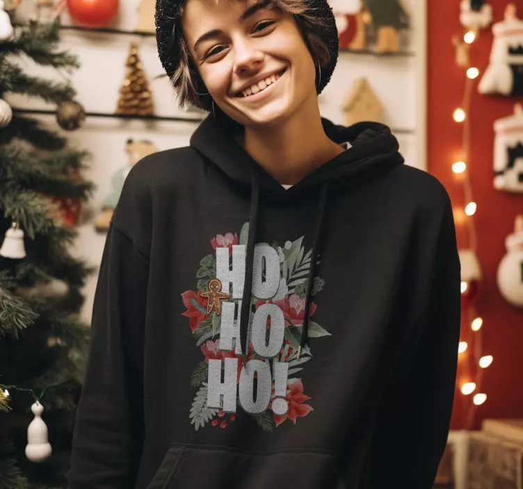 "ho ho ho" Christmas hoodie - TenStickers