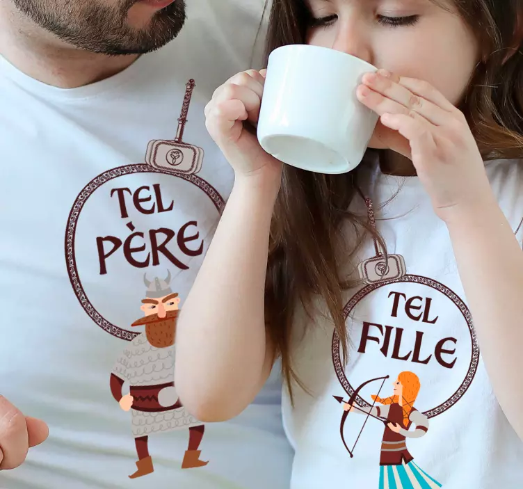 Like a father like a daughter text shirt - TenStickers