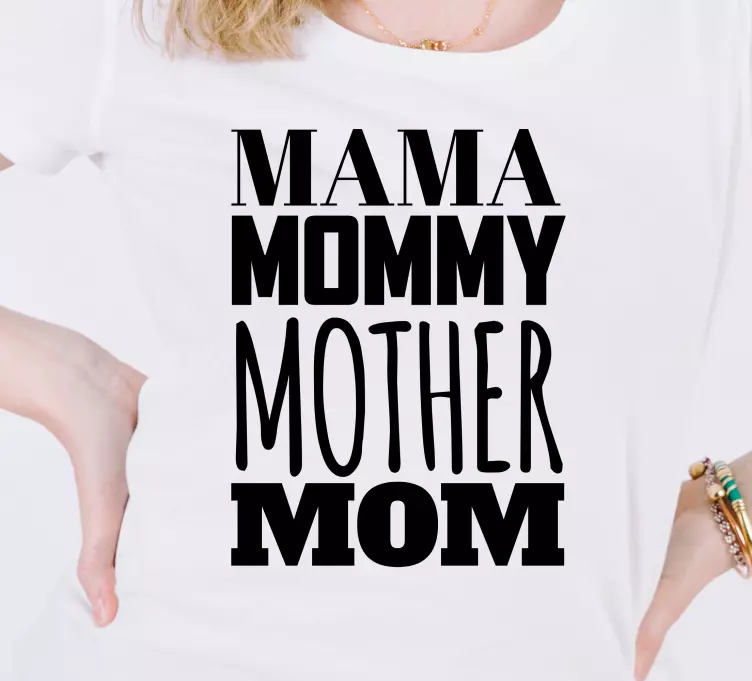 Mother names black text day shirt - TenStickers