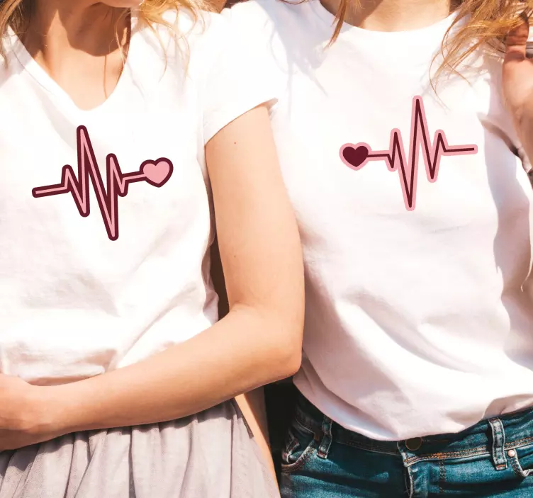 My heart belongs to her heart lines t shirts - TenStickers