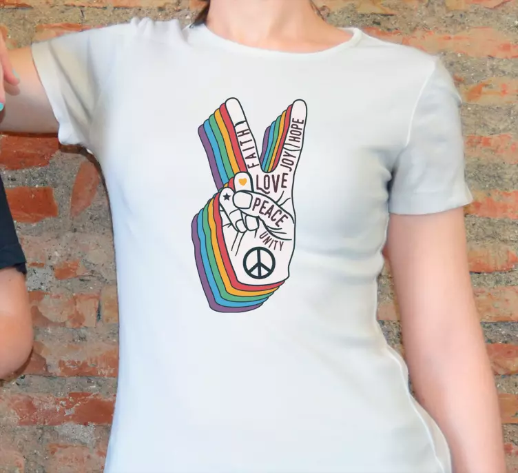 Peace and love sign custom t-shirt - TenStickers