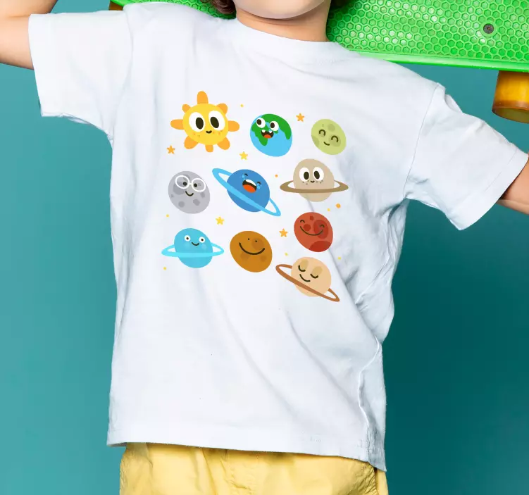 Planetary characters kids t-shirt - TenStickers