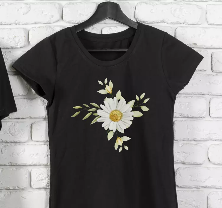 Realistic daisies on stripe pattern shirt - TenStickers