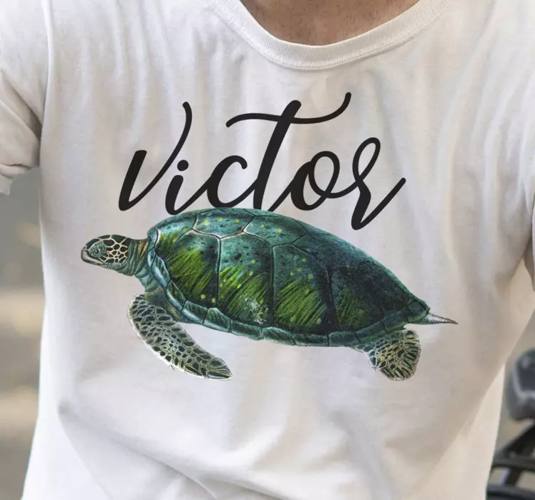 Sea turtle t-shirt with personalized name - TenStickers