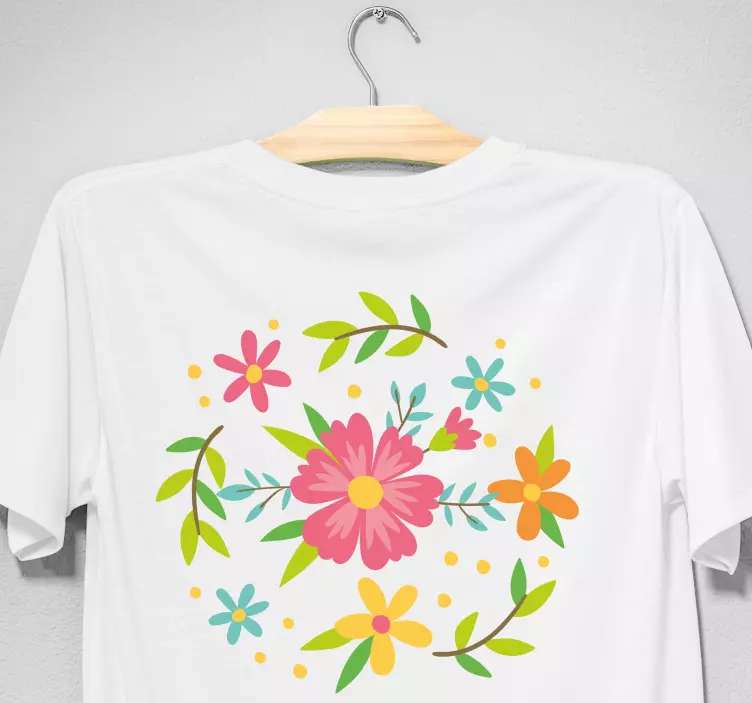 Spring floral frame Mother daughter shirt - TenStickers