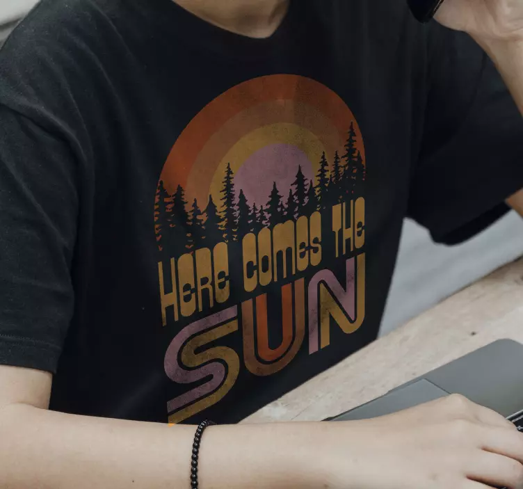 Sunrise forest graphic t-shirt - TenStickers