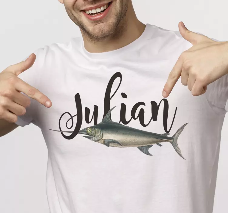 Swordfish with name t-shirt - TenStickers