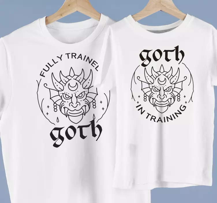 Trained goth design Father and son shirt - TenStickers