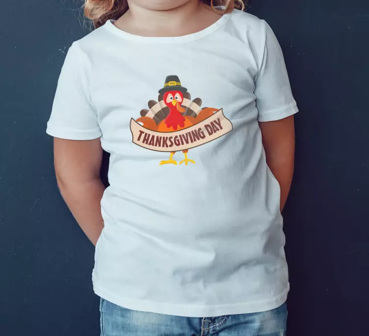 Turkey cartoon with text Kids t-shirt - TenStickers