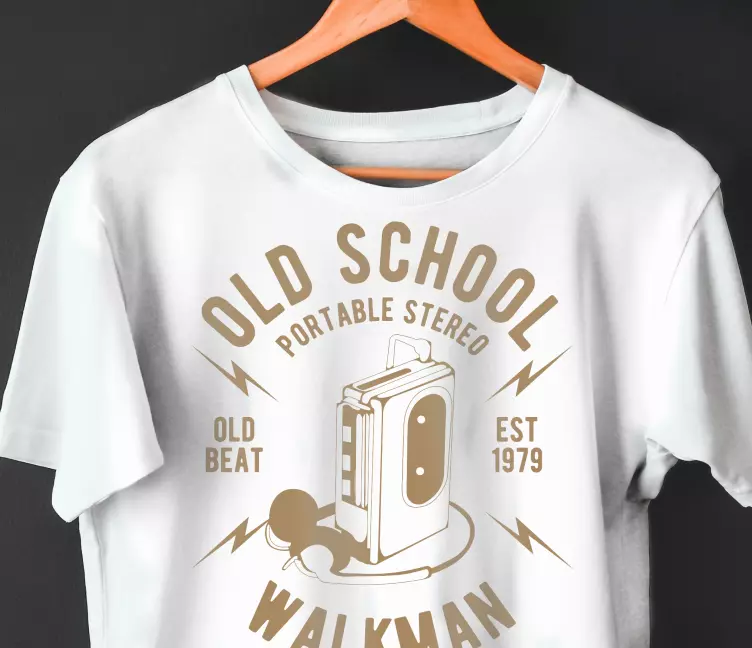 Walkman cartoon design custom t-shirt - TenStickers
